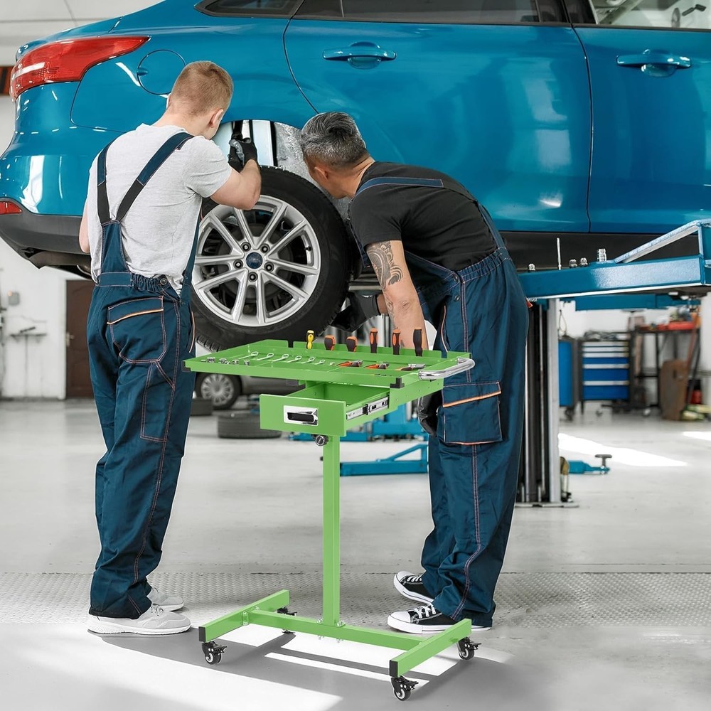 Tear Down Tray Mobile Work Table 220lbs Capacity Rolling Tool Table with Drawer