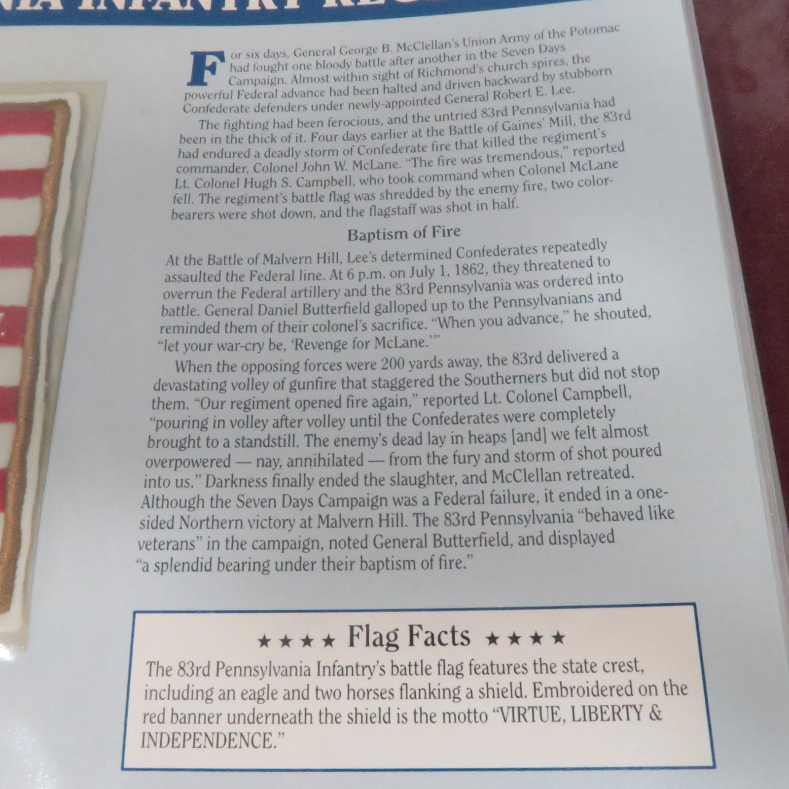 Willabee & Ward Battle Flags of the Civil War Patches in Collection Album