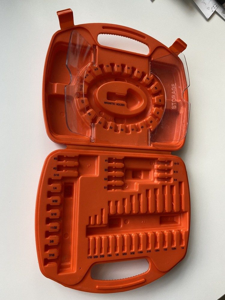 BLACK & DECKER EMPTY BLOW MOLD BOX #71-849 For BITS HOLDS 63 + TOOLS STORAGE NOS