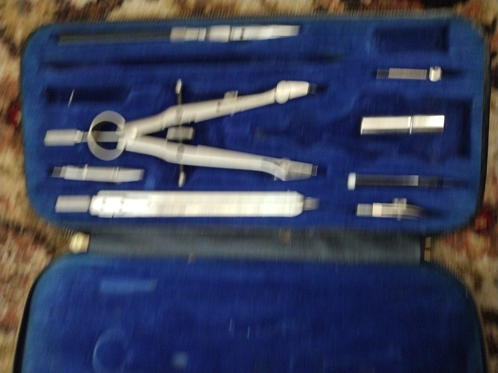 Vintage Leitz & Wescosa Fine Drawing Instruments Drafting Tool Set Germany Made