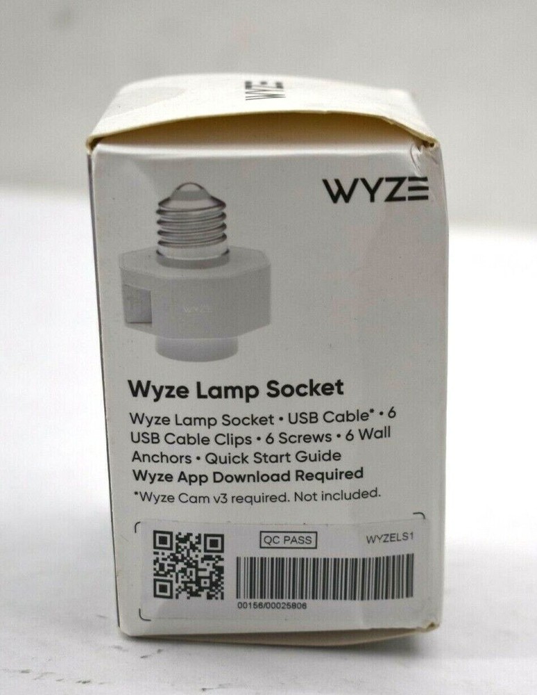 Wyze Security 5 Volt 30 Watt E26 Base Light Socket Power Adapter Add On Unit