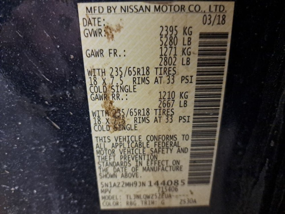 Rear 2018 Murano Camera/Projector Sku#4415985