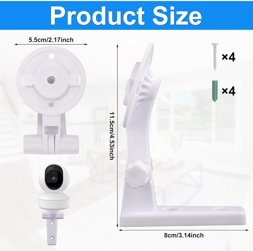 2pcs Camera Wall Mount Compatible with Reolink E1 / Pro, White Camera...