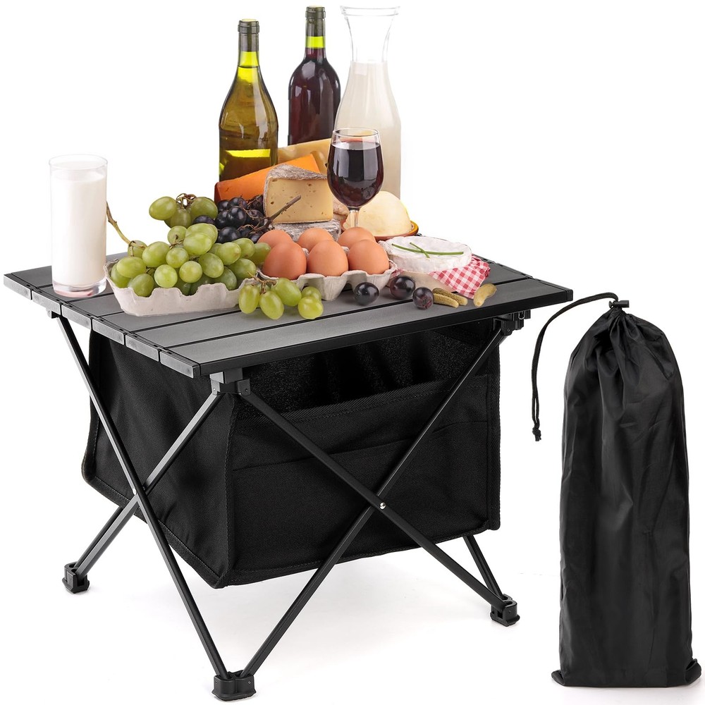 Folding Camping Table with Storage Bag, Small Beach Side Table, Portable Coll...