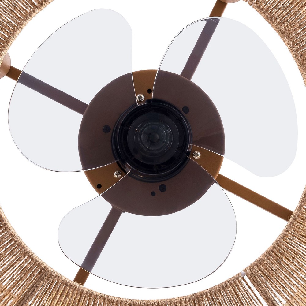 18'' Caged Ceiling Fan Light with Remote Control Chandelier Flush Mount Light