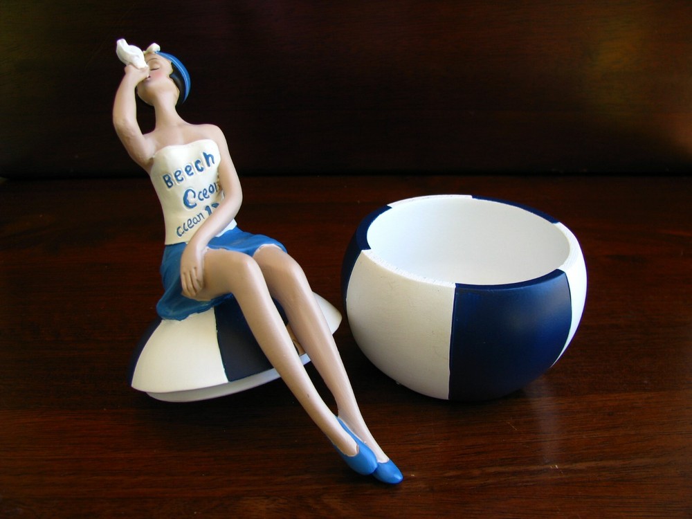 Lady on Beach Ball Trinket Box.