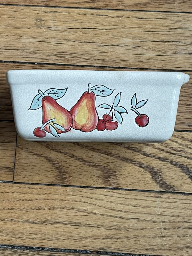 Nantucket Mini Loaf Bread Pan Baking Ceramic Stoneware Handpainted