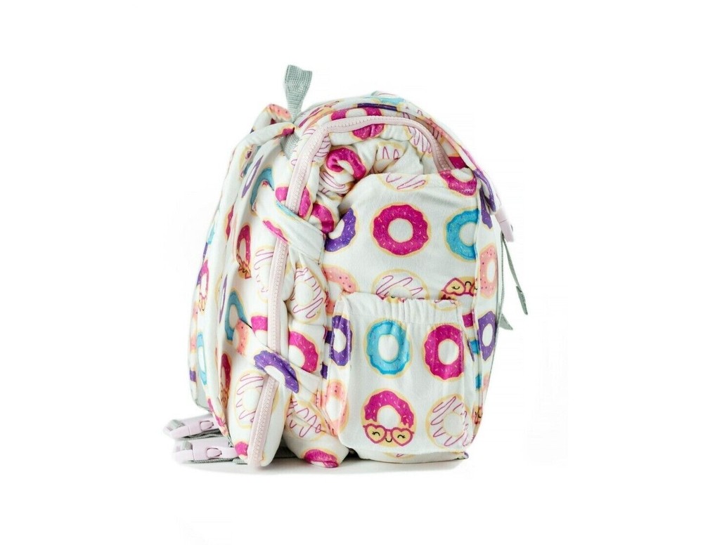 Mimish Sleep-N-Pack,  Packable Kid's Sleeping Bag & Backpack, Donuts Print