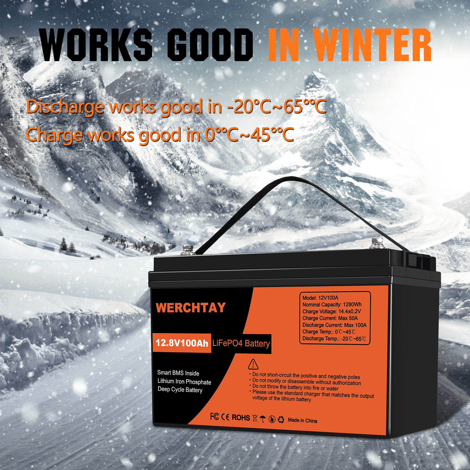 12V 100Ah LiFePO4 Lithium Battery 15000+ Deep Cycle For RV Marine Solar Off-grid