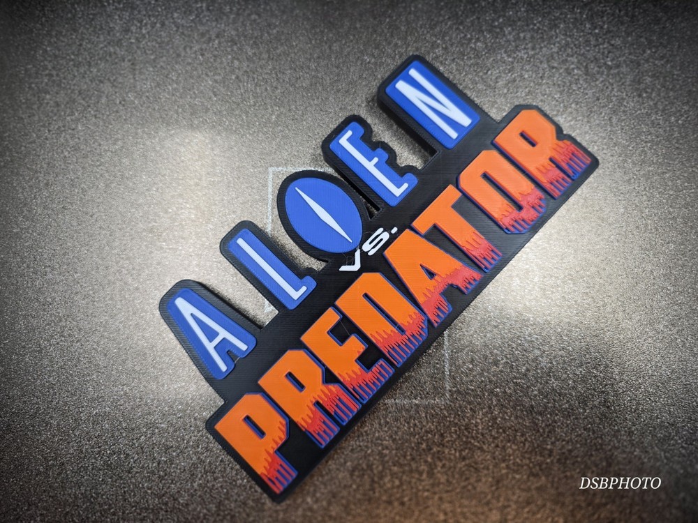 Alien vs. Predator Arcade Logo 3D Printed Display Stand