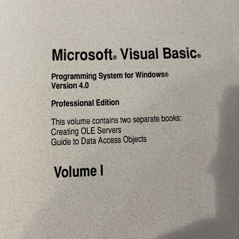 Microsoft FoxPro Version 3.0 1995 VTG Computer Manual Book Guide + Visual 4.0