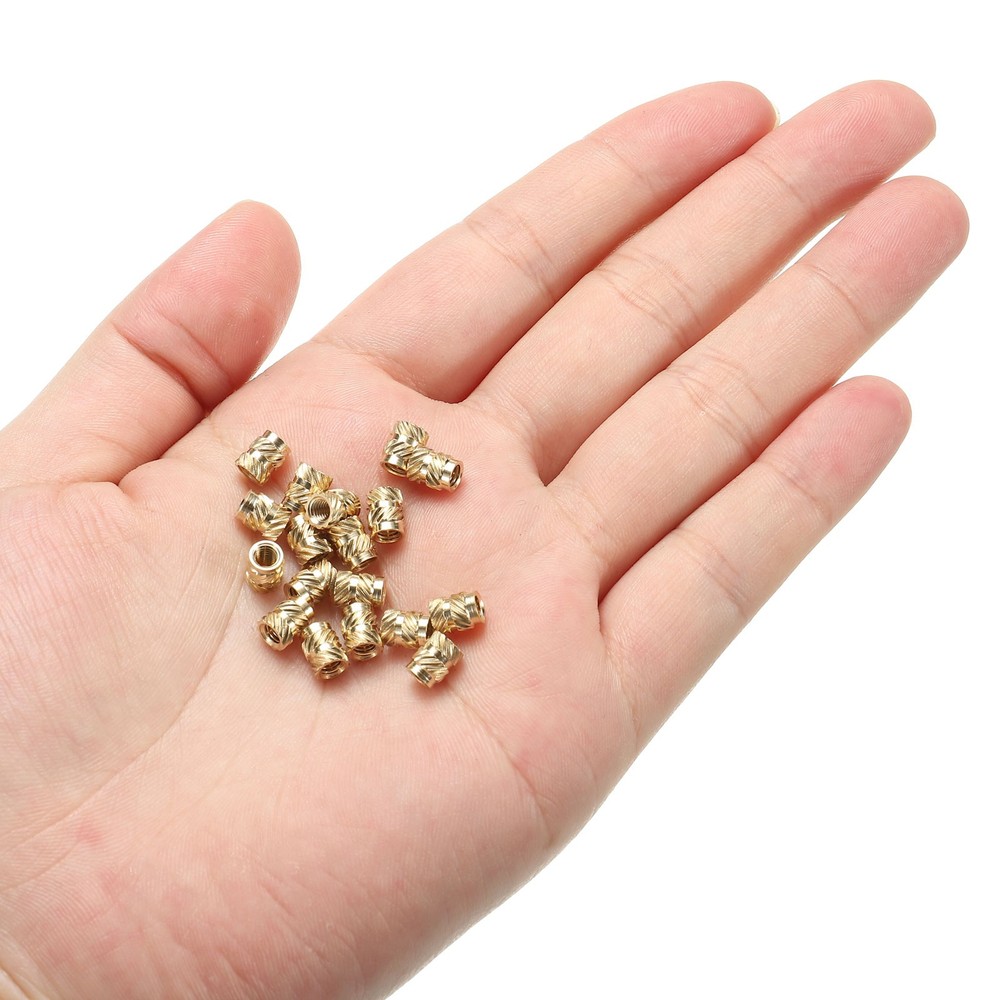 100 Pcs M3 Threaded Inserts Metric Knurled Nuts Brass Heat-Set Inserts