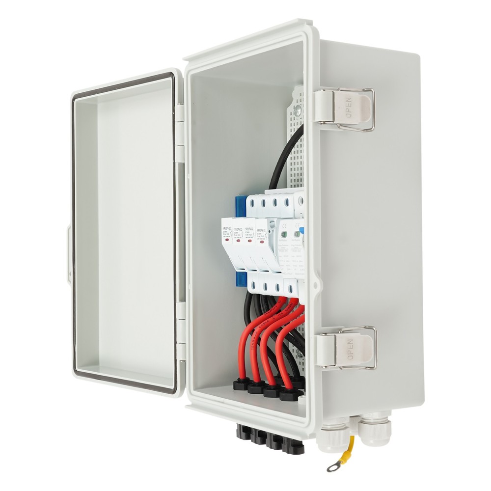 Solar Combiner Box PV Combiner 63A Circuit Breaker 4-String For Solar Panel Kit