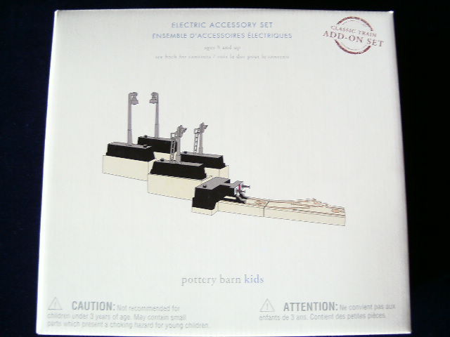 Pottery Barn Wood Electric Train Accessory Set 6 Pieces
