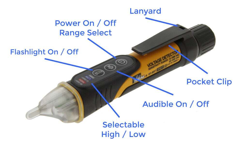 Ideal Industries Dual Range 12-1000 Volt Non-Contact Voltage Sensor With