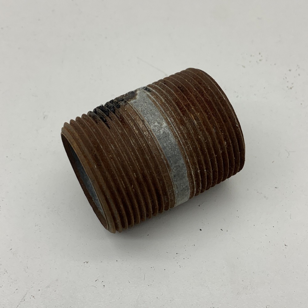 (2-Pack) 1-1/4" NPT x 2" Threaded Galvanized Steel Pipe Nipple