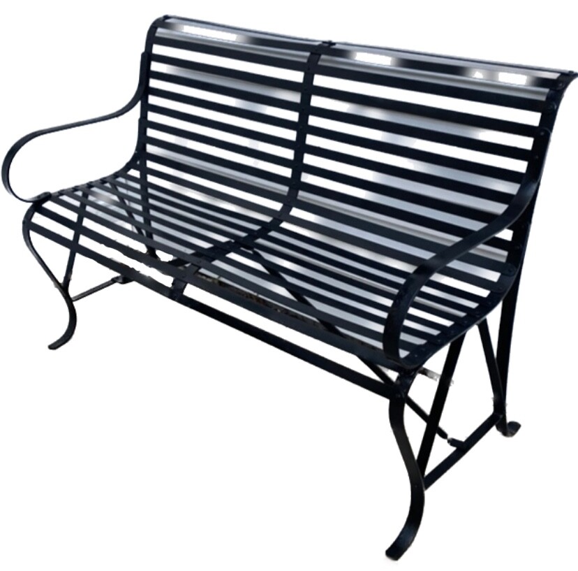 Old Iron Park Bench Nicely Refinished in Black