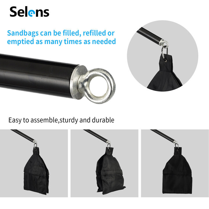 Selens 6.5FT Light Stand Photo Studio Reflector Holder Boom Arm + Sand Bag