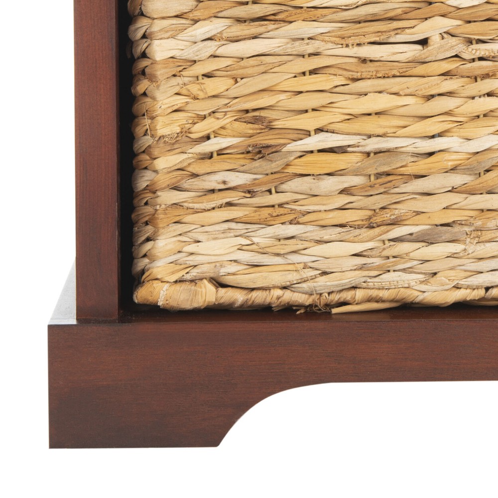 SAFAVIEH Freddy Wicker Storage Bench | Cherry |