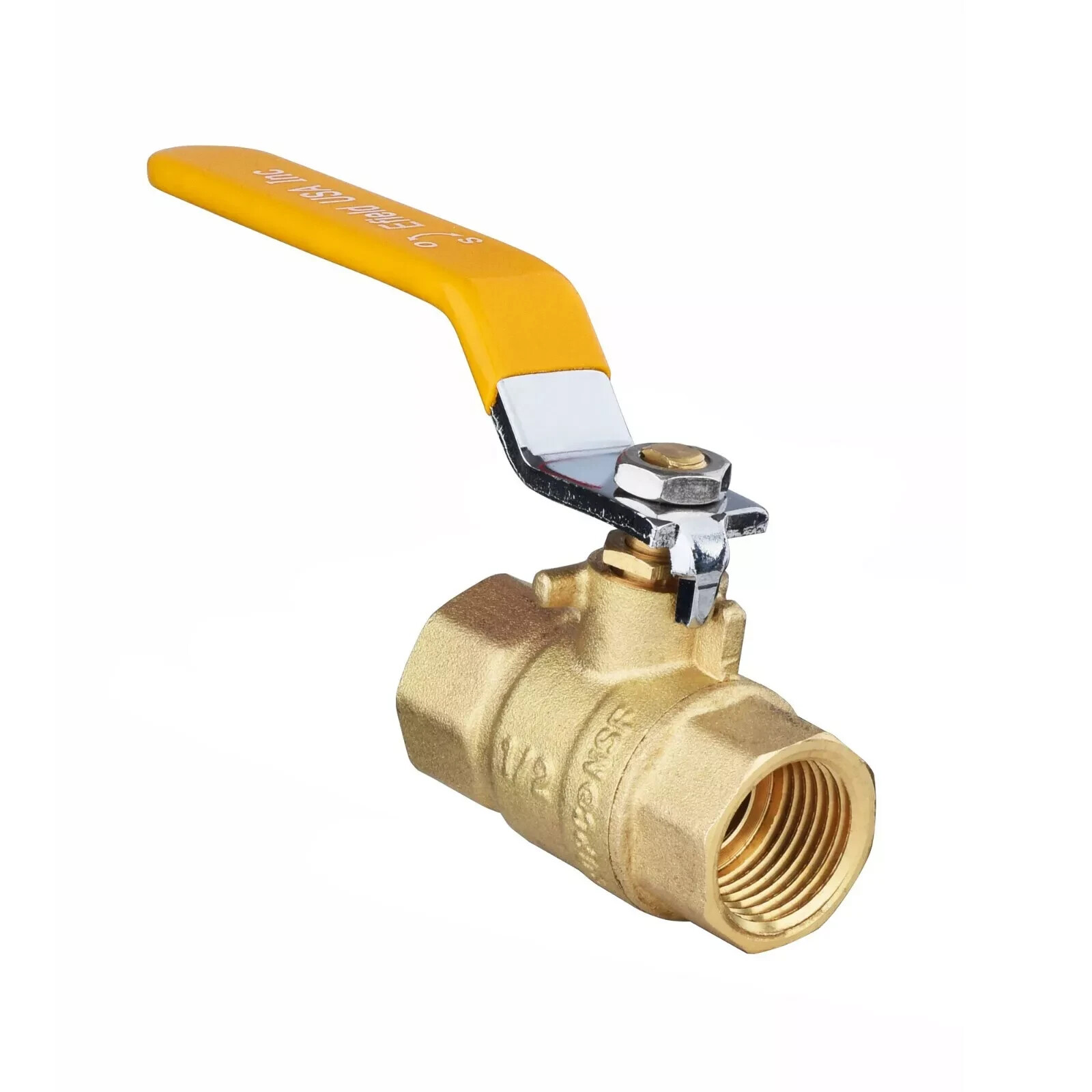 Brass Ball Valve FIP Threaded Yellow 3/4"or 1/2" Female Full Port 600WOG NPT
