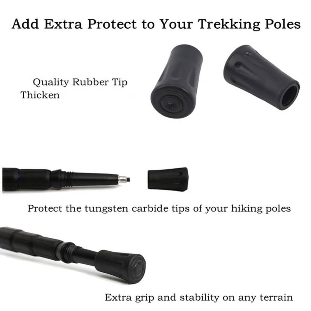 6pcs Walking Stick Tips, Replacement Rubber Tips for Walking Sticks, Trekking...