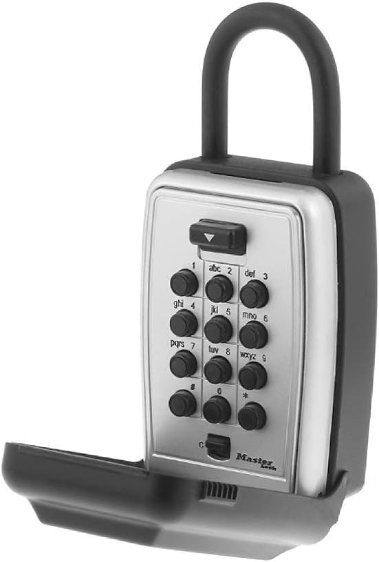 Black Wall Mount Key Lock Box for Secure Key Storage with Resettable Combination