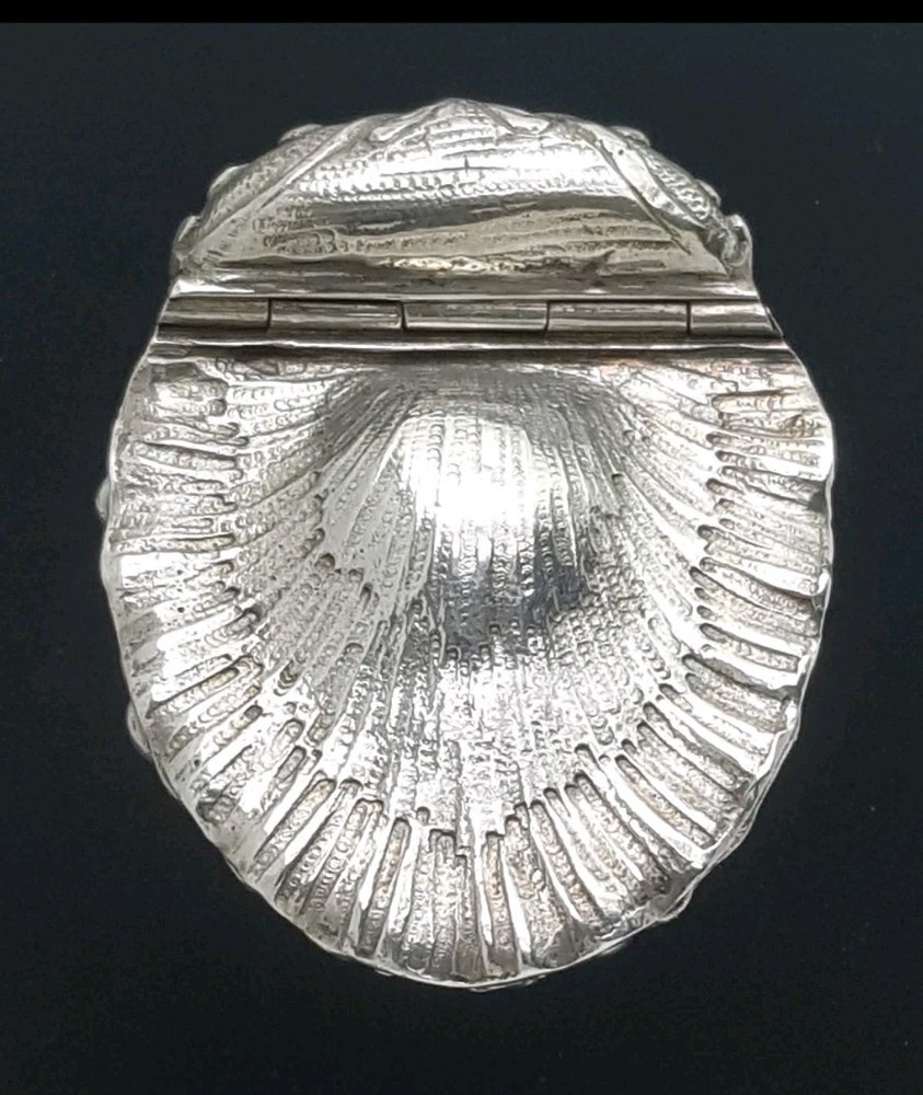 Antique Continental Silver Sea Shell Roccoco Relief