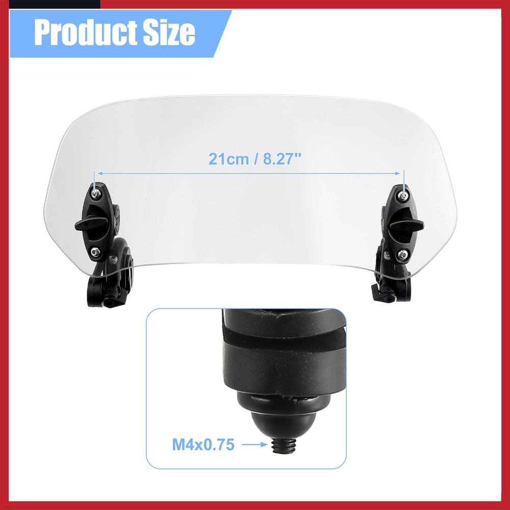 28.5cm Motorcycle Windshield Clear Lens Windshield Extension