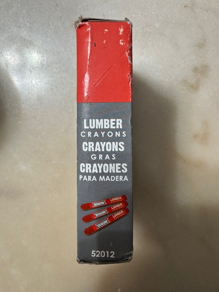 DIXON Soft Red Lumber Crayons 12 Count 52012 Hex Shape