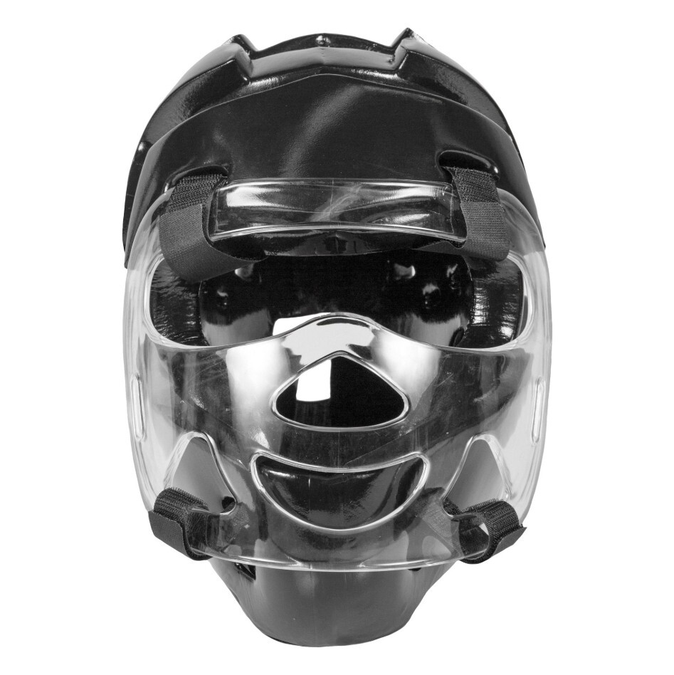 AWMA ProForce Thunder Full Headguard W/ Shield Black, Size Medium (18.5"-19.5")