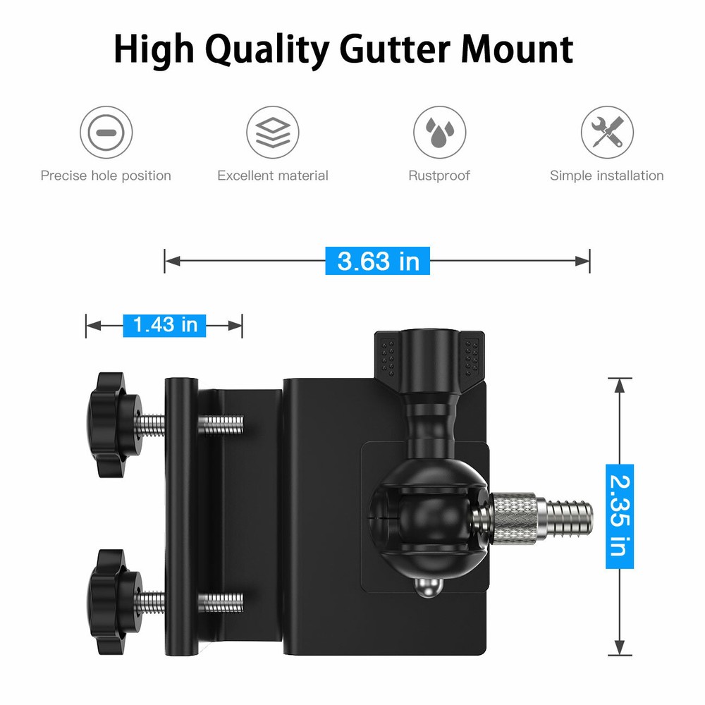 HOLACA Gutter Mount Compatible Solar Panels/Security Cameras for Arlo Pro4/Ultra