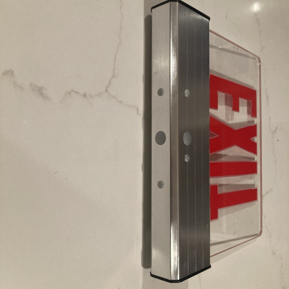 LED Edge Lit Exit Sign Acrylic Red Letters *Does Not Light Up*
