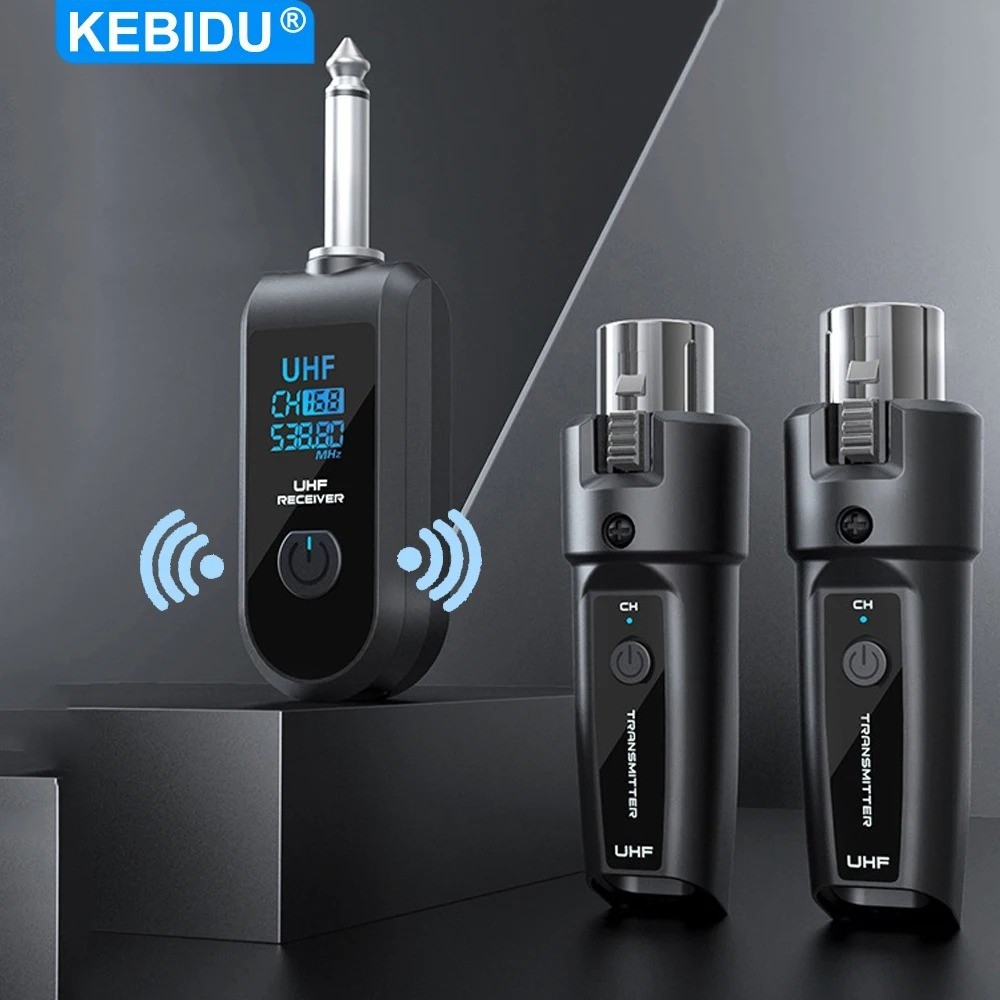 Wired to Wireless Microphone System Converter Transmitter Receiver Rechargeable