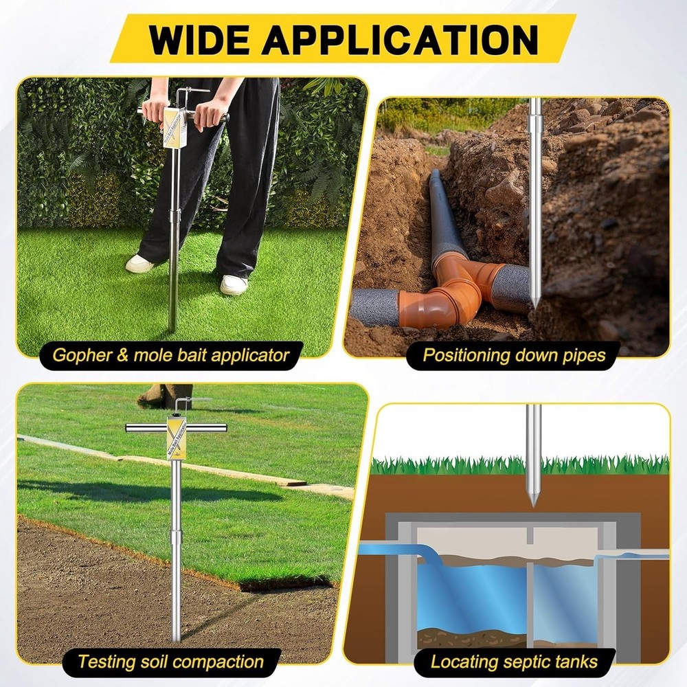Gopher & Mole Bait Applicator, Stainless Steel Gopher/Mole/Vole Killer