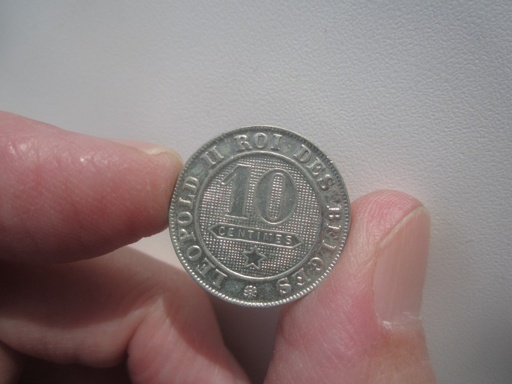 NICE GRADE 1894 BELGIUM 10 CENTIMES