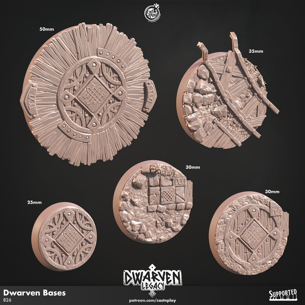 CastnPlay #826d Dwarven Circle Base 35mm