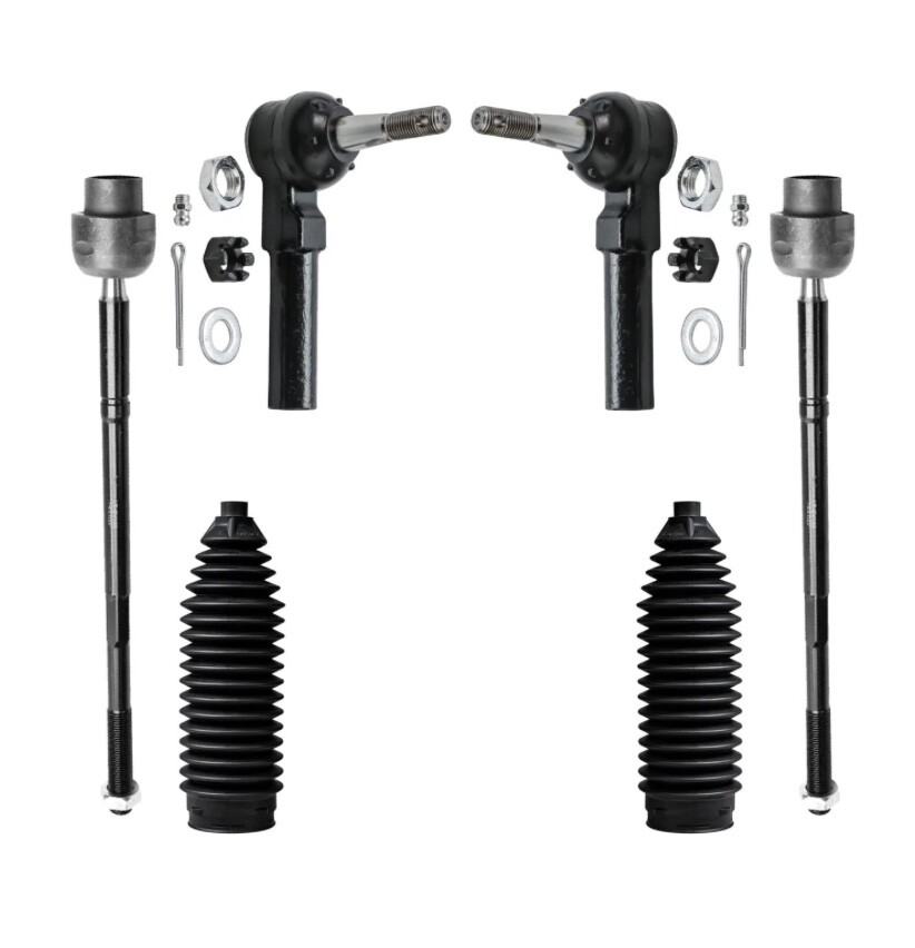 6pc Front Inner Outer Tie Rods Suspension Kit