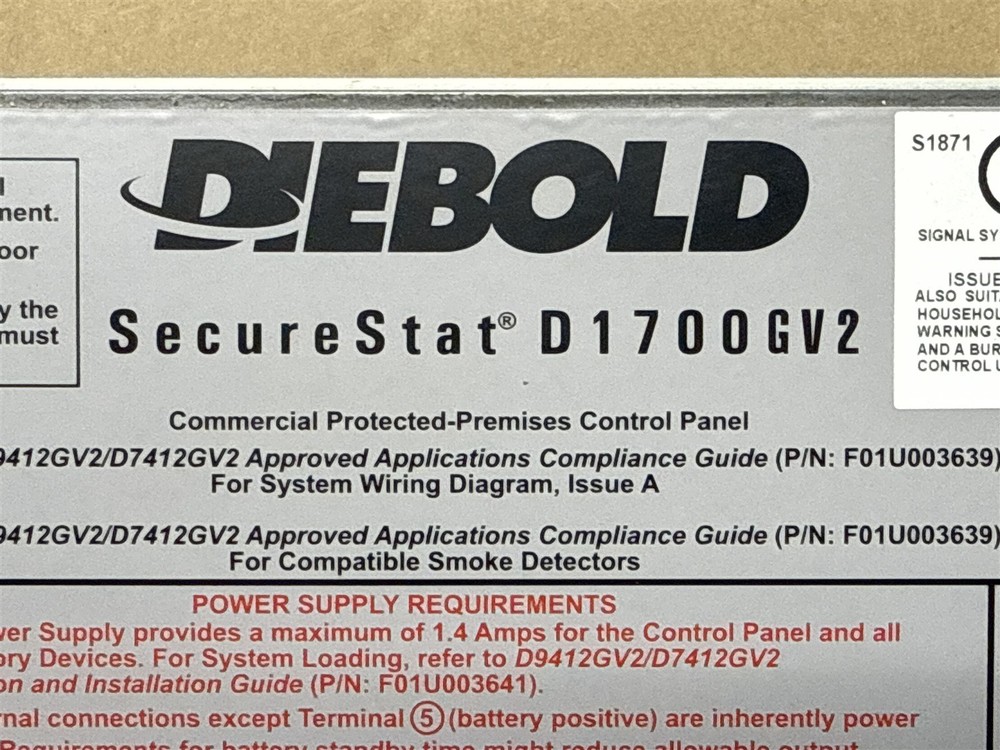 DIEBOLD SECURESTAT D1700GV2 ALARM CONTROL PANEL W/ MODULES D7412GV2 NEW OPEN BOX
