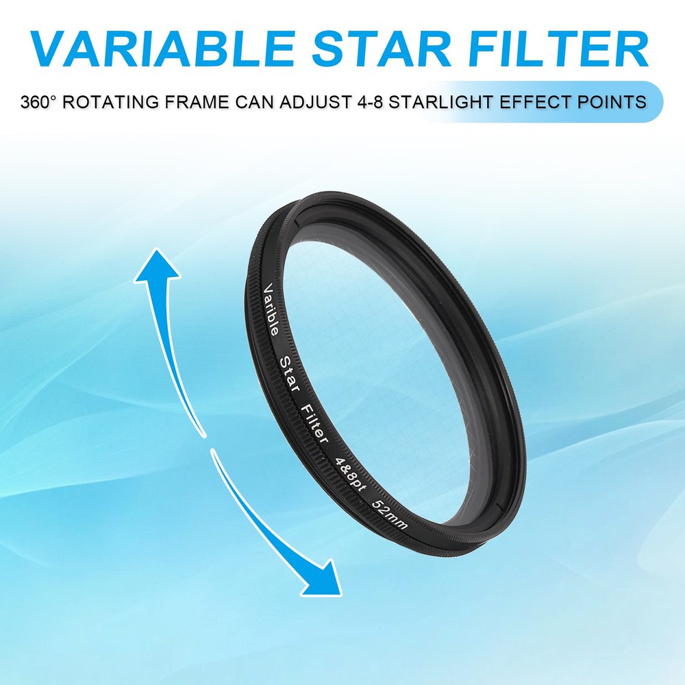 52mm Variable Star Filter 4-8 Points for Night Scenery Glassworks,1Pcs