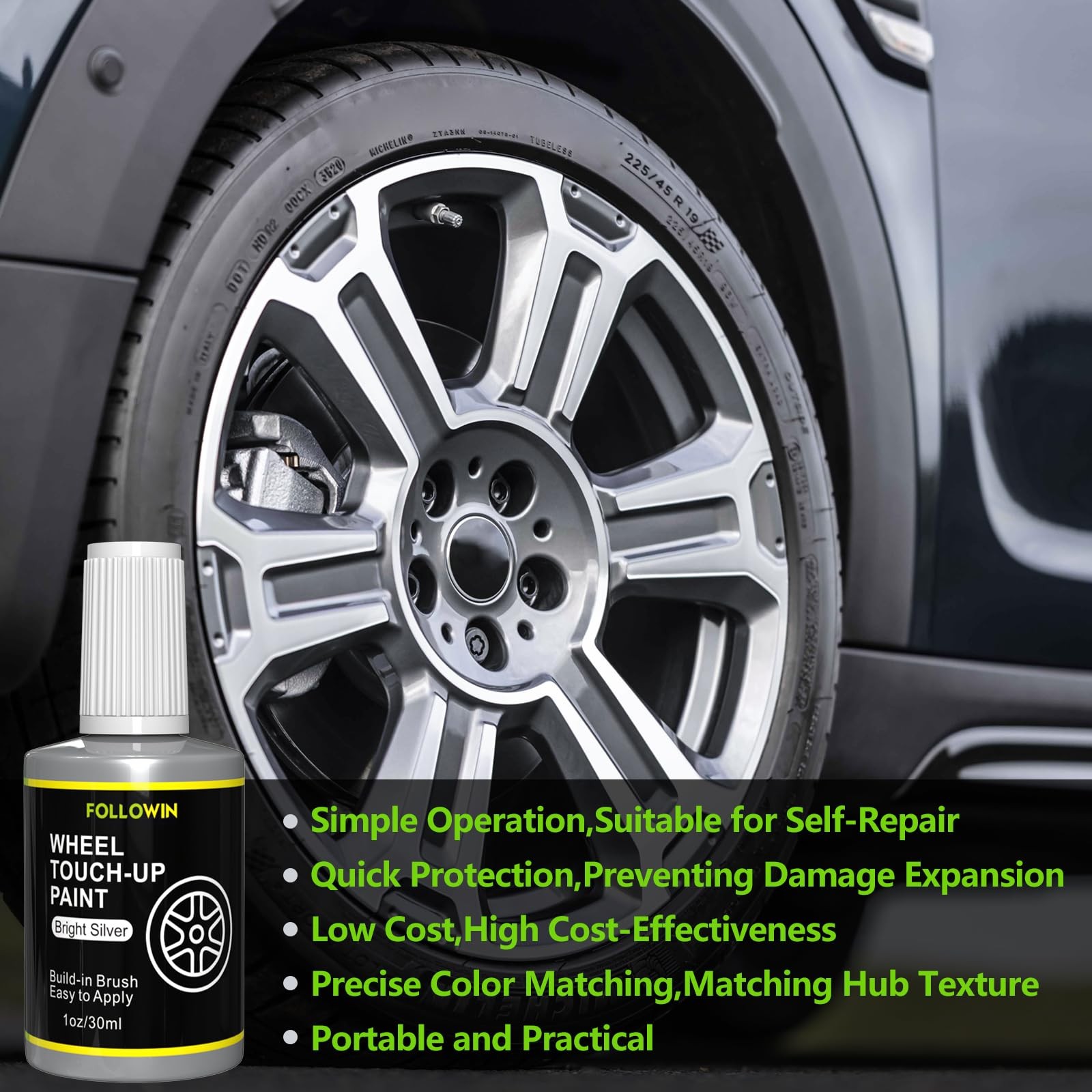 Touch Up Paint Kit For Universal Silver Rim Paint Professional Finish Kit