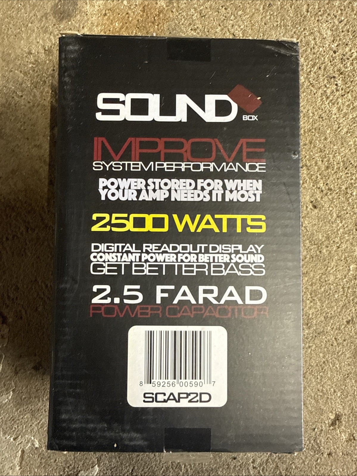 SoundBox SCAP2D, 2.5 Farad Digital Capacitor for Car Audio - 2500 Watts