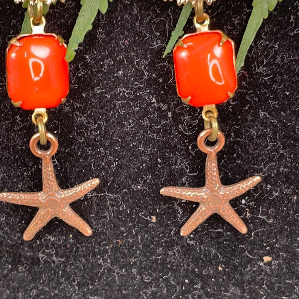 Adorned Crown Artisan assemblage autumn seaside earrings