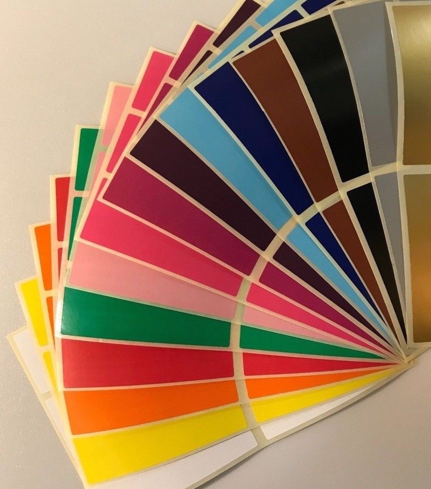 Large 30 x 78mm Rectangular Colour Code Stickers Sticky Address / Box Labels