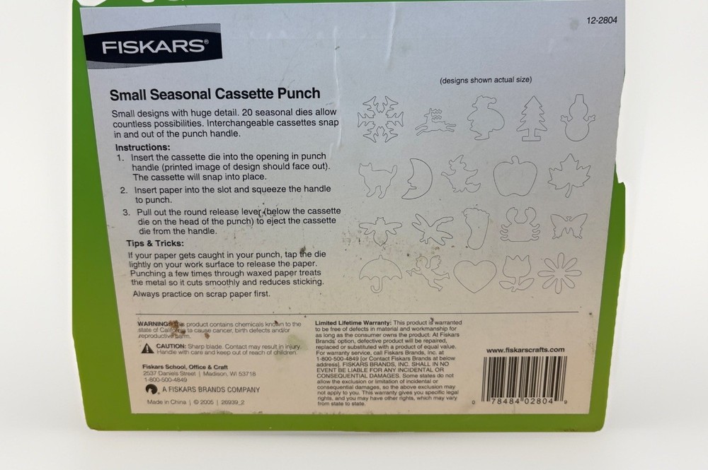 Fiskars Cassette Punch Kit 20 pc. Plastic Case Seasons Spring Summer Winter Fall