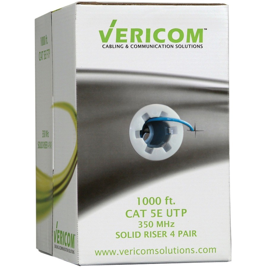 Vericom MBW5U00932 1000 Ft Cat 5e U/UTP Riser Cable Blue