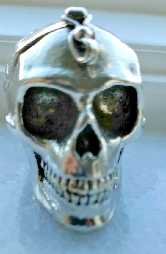 Unique Handmade SILVER Plated SCULL Box.