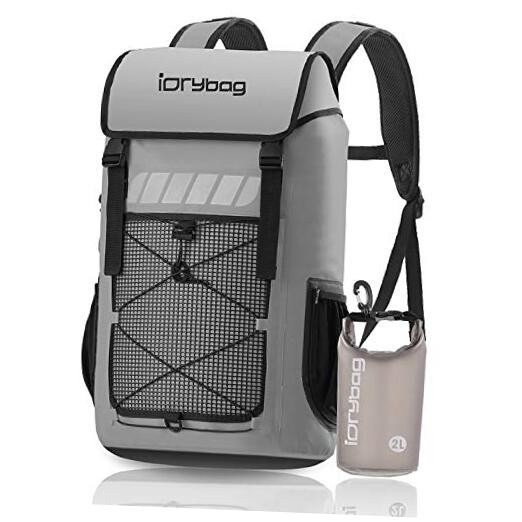 Roll Top Waterproof Backpack Floating Dry Backpack Waterproof, Dry 45L Gray