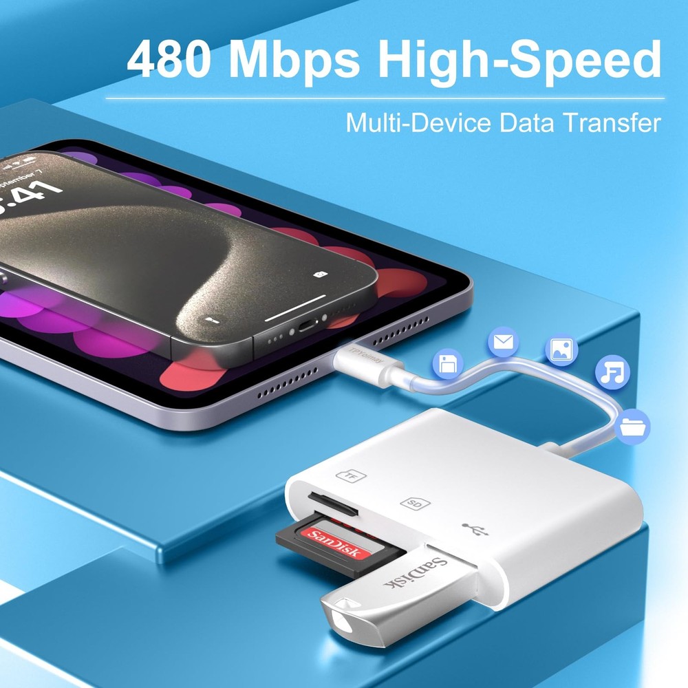 TPYoimay USB C to Micro SD TF Memory Card Reader, 3 in 1 Camera Card...