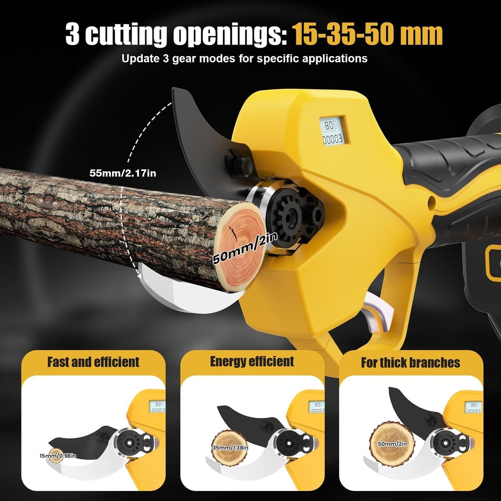 Electric Pruning Shears Cordless with 8FT Pole, Max Cutting Diameter 2 inch(5...