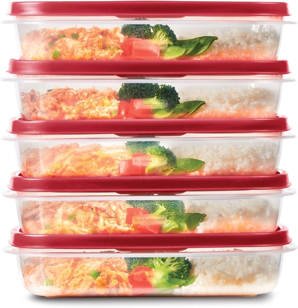 Easyfindlids Meal Prep Containers 5.5 Cup Red